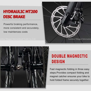 Vélo pliant en carbone avec freins à disque, poids de <span class=keywords><strong>9</strong></span>,2 kg, équipé d'un groupe <span class=keywords><strong>Shimano</strong></span> <span class=keywords><strong>Altus</strong></span> M2000, cadre pliable magnétique rapide, idéal pour les trajets en ville - Product Image 6