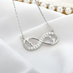 CAOSHI Elegante Collana <span class=keywords><strong>con</strong></span> Pendente a Forma di <span class=keywords><strong>Cuore</strong></span> <span class=keywords><strong>Infinito</strong></span>, Design Traforato <span class=keywords><strong>con</strong></span> Zirconi Brillanti, Gioielli da Festa alla Moda per Signore - Product Image 2