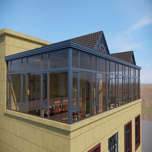<span class=keywords><strong>Solarium</strong></span> Résidentiel Moderne à Toit Triangulaire en Alliage d'Aluminium pour Extérieur, avec Double Vitrage Trempé, Alimenté par Énergie Solaire et Écologique - Product Image 6