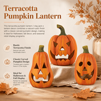 Lanterne Citrouille en Terre Cuite Personnalisée OEM ODM pour Halloween – Décoration Saisonnière et Porte-Bougie Citrouille