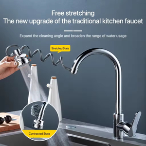 Accessoires modernes <span class=keywords><strong>de</strong></span> robinet <span class=keywords><strong>de</strong></span> cuisine en ABS réglable à 360 degrés sortie d'eau <span class=keywords><strong>de</strong></span> <span class=keywords><strong>bouche</strong></span> <span class=keywords><strong>de</strong></span> cascade pour une utilisation en appartement - Product Image 2