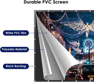 Pantalla de Cine Portátil para Exteriores de 150 Pulgadas 16:9, Pantalla de Proyección Plegable, Pantalla de Proyección Frontal de PVC 4K HD para Cine en Casa y Camping - Product Image 4