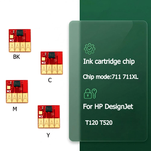Chip de Reinicio Automático 711 711XL H711 de 4 Colores para <span class=keywords><strong>HP</strong></span> <span class=keywords><strong>Designjet</strong></span> <span class=keywords><strong>T120</strong></span> T520, Sistema CISS para <span class=keywords><strong>Plotter</strong></span> HP711 y Cartucho de Tinta Recargable - Product Image 1