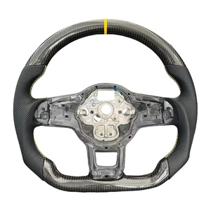 Volante deportivo de cuero completo de carbono de alta calidad para modelos Volkswagen VW <span class=keywords><strong>Golf</strong></span> 7 7,5 GTI GTD <span class=keywords><strong>GTE</strong></span> R Polo GTI Tiguan Passat - Product Image 1