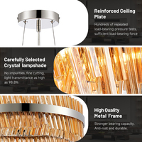 Lustre en cristal G9 moderne de luxe en gros, cadre en métal chromé, luminaire suspendu LED pour salon et villa