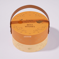 Emballage rigide personnalisé de luxe pour le Nouvel An chinois, chocolat, bonbons, boîte rigide avec couvercle fait main et poignée en cuir, recyclable