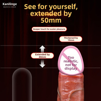 Manchon pénien creux en silicone liquide souple pour hommes, extenseur à texture réaliste épaissie, jouet sexuel pour couple adulte