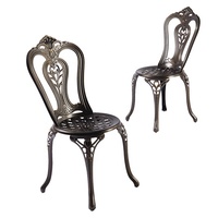 Chaise de salle à manger de jardin pour balcon table basse extérieure en aluminium coulé ensemble de 3 pièces pour jardin
