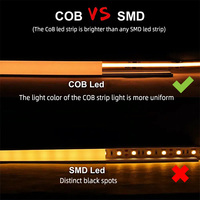 Ventes Flash : Bande LED Flexible 8MM, Ruban Lumineux COB à Découper, DC 12V/24V, 3000K 4000K 6000K, Couleurs Personnalisables