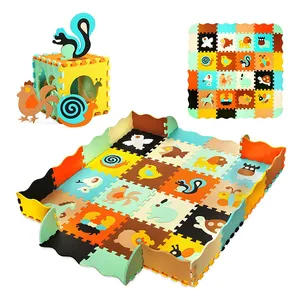 Qute Animal Baby Foam Puzzle Mat EVA Play tappetino OEM 36 pcs Tile