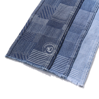 Tissu en denim jacquard bleu à motif zèbre 80% coton pour jeans 10,5 oz Tissu en denim de haute qualité en gros