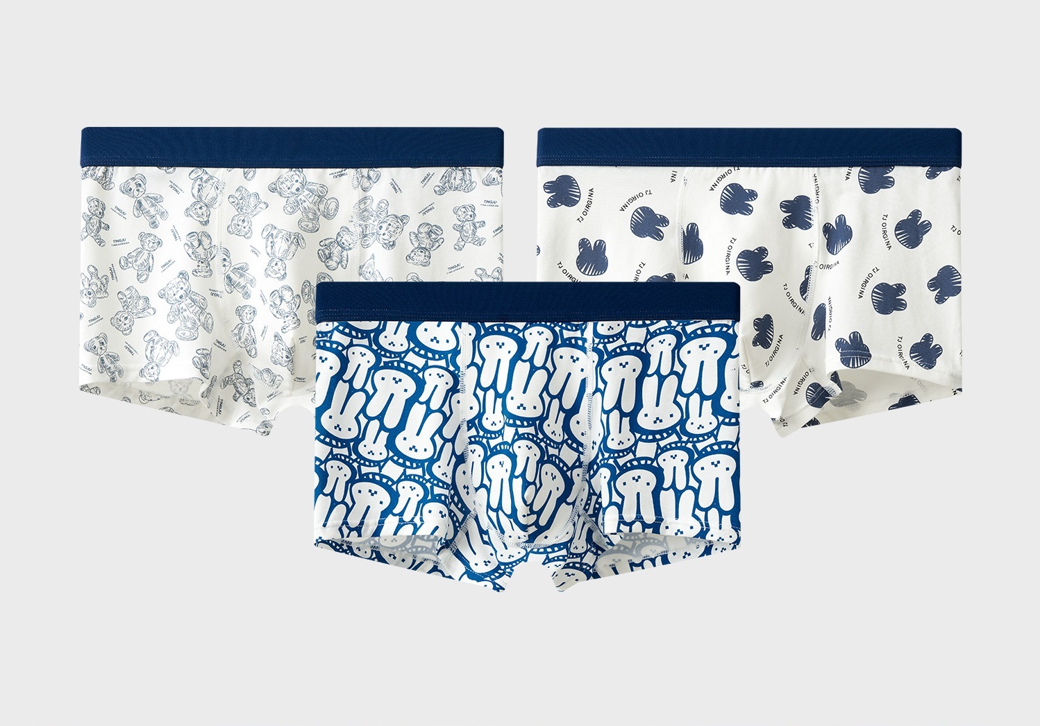 16-Colour Print Cotton-Blend Boxer Brief (BYH13): waistband and logo-placement reference