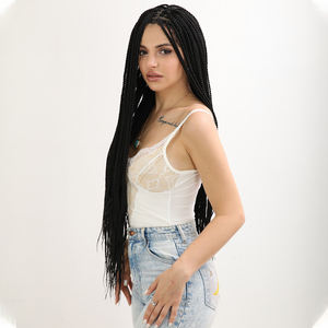 Best-selling Non-glued Full Lace Closed Wig with Three <strong>Braids</strong> Long Hair Chemical Fiber Dyed <strong>Braid</strong> Crochet <strong>Braid</strong> SM9333 - Product Image 3