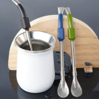 Usine En Gros Creative Filtre En Acier Inoxydable Boisson Remuer Cuillère Paille Personnalisé Bombilla Yerba Mate Filtre Cuillère