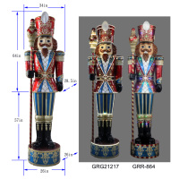 Statues de Noël en résine de grande taille pour l'extérieur, Casse-noisette soldat de la Nativité, LED géant de 14 pieds, taille réelle, Casse-noisette de Noël en résine