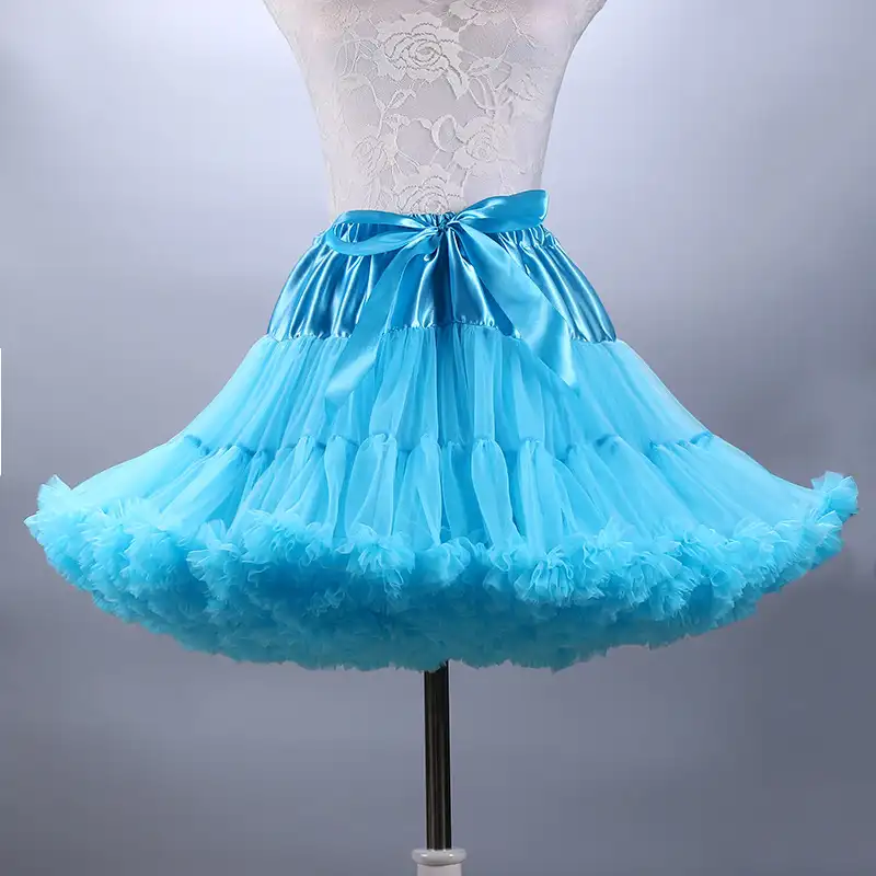 Женская синяя сетчатая юбка-пачка, однотонная женская юбка-пачка для свадьбы и вечеринки, подъюбник принцессы, 19 цветов
