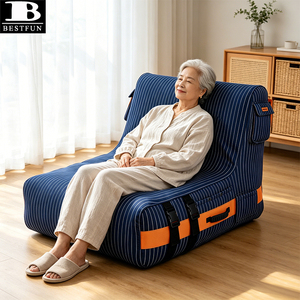 Canapé gonflable automatique à rayures verticales, chaise longue de camping avec dossier pour la plage, la piscine, le jardin, l'extérieur, la maison, le camping - Product Image 3