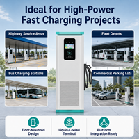 Chargeur DC pour véhicules électriques haute puissance 1000V refroidi par liquide avec pistolet unique CCS2/GB/T de 600kW pour dépôts de flottes, fournisseur OEM