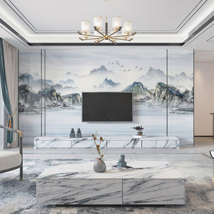 Foshan <span class=keywords><strong>Dalle</strong></span> de pierre de luxe 900X2700 Grain continu léger brillant pour TV canapé fond mur salon carreaux d'intérieur utiliser - Product Image 1