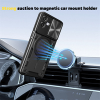 Coque arrière antichoc avec béquille et protection d'objectif coulissant pour Samsung Galaxy S26/S26 Plus/S25