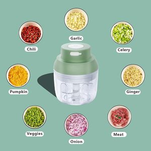 USB Charging Portable Mini Electric Kitchen Tools 100ml Eco-Friendly Plastic Garlic <b>Chopper</b> Meat Grinder <b>Vegetable</b> Masher - Product Image 5