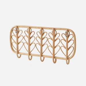 Vente en gros au Vietnam cintres en rotin, organisateur de garde-robe, design durable, cintres pour enfants en forme de feuille - Product Image 1