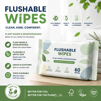 Lingettes humides jetables pour toilettes, fabrication OEM, lingettes hygiéniques biodégradables durables avec des fibres naturelles douces