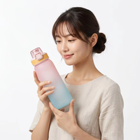 Bouteille anti-fuite avec options de parfum, couvercle à clapet, paille intégrée pour boire directement – Idéale pour l'école, le cyclisme, le camping, le bureau, les activités de plein air