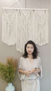 Artilady <span class=keywords><strong>macramé</strong></span> Boho tapisserie tissé à la main Art nordique tenture murale glands barre écran coton décoration de la maison pour bureau appartement - Product Image 5