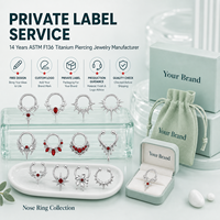 Cincin Hidung Titanium JiaXin ASTM F136 Model Clicker Segment Hinged, Cincin Hidung, Tragus, Helix, Daith, Septum, Conch, Rook, Cincin Bibir