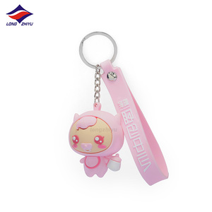 Longzhiyu 17 Năm Nhà Máy Tùy Chỉnh Kawaii 3D Màu Hồng Nhỏ Heo PVC Keychain Dễ Thương Nhân Vật Hoạt Hình Mềm Nhựa Móc Chìa Khóa Chuỗi - Product Image 6