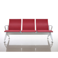 Chaise d'aéroport, chaise d'attente d'hôpital, chaise publique de type hospitalier 3 places en cuir PU avec accoudoirs