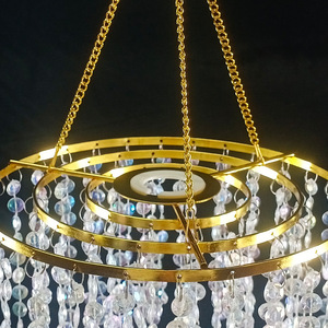 Lustre en acrylique perlé Chengyi, chrome, 60W, pour décorations de plafond de mariage et lieux de divertissement - Product Image 2