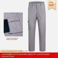Ensemble uniforme de travail d'été en coton à manches courtes pour hommes, durable, respirant, anti-humidité, léger et de protection pour le travail (vente en gros)