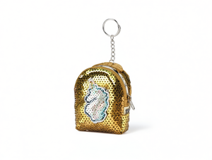 Mini porte-monnaie à paillettes licorne avec sangle en chaîne et fermeture à glissière, sac portefeuille unisexe - Product Image 1
