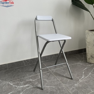 Los Mejores 60 Taburetes y Sillas Plegables de Madera MDF de Alta Calidad con Respaldo y Estructura Metálica para Fiestas, Balcón, Ocio al Aire Libre y Bar - Product Image 4