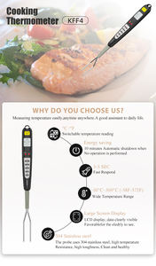 เครื่องวัดอุณหภูมิเนื้อสัตว์แบบดิจิตอลแบบพกพากันน้ำอ่านได้ทันทีเครื่องวัดอุณหภูมิทำอาหารในครัวแบบไร้สาย - Product Image 6