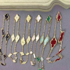 भव्य सुरुचिपूर्ण चार पत्ती क्लैवर ब्रेसलेट रंगीन श्रृंखला और लिंक फैशन गहने - Product Image 1