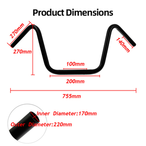 Manillar Retro de 22mm para Motocicleta, Estilo Ape Hanger, para Harley, Yamaha, Suzuki, Universal, Accesorios Modificados para Moto - Product Image 3