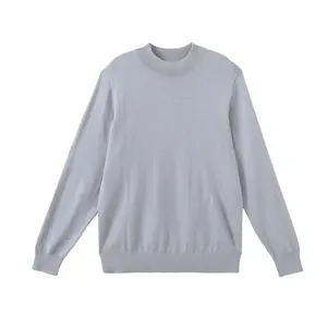 OEM High Machine Washable Cable Quality Heavyweight Breathable Warm Knit Sweater 100% Merino Wool Mens Crew Neck Sweaters