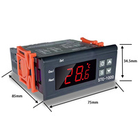 Thermostat numérique STC-1000 avec affichage LED et résolution de 0,1°C, en plastique durable, garantie OEM de 3 ans