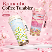 Gobelet isotherme à double paroi en acier inoxydable 316 de qualité supérieure, 16 oz, avec couvercle à rabat, boîte cadeau, réutilisable, portable pour les voyages