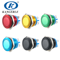 Interrupteur à bouton poussoir intelligent Chinakel 16 mm en laiton noir/acier inoxydable IP65 pour hotte aspirante KEL-16A CQC CE RoHS