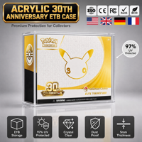 Boîtier de présentation magnétique en acrylique premium 97% UV pour TCG 30ème Collection ETB (Elite Trainer Box) – Épaisseur 5mm pour présentoirs