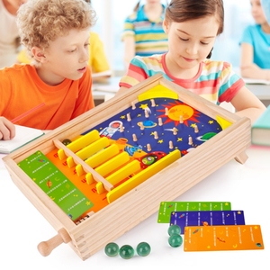 Montessori Bằng Gỗ Pinball máy tính để bàn Vui Vẻ Bàn ngoài trời Di Động Hội Đồng Quản Trị Trò Chơi - Product Image 2