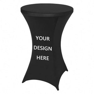 Custom GoldFlag HLY-TC001 Spandex <b>Table</b> <b>Cover</b> 60x110cm <b>Black</b> Digital Printing Portable High Quality for Welcome Gifts Cheap - Product Image 1