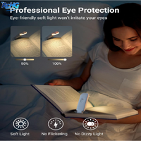 Lampe de lecture portable à clipser flexible à LED réglable en luminosité pour la protection des yeux, rechargeable par USB
