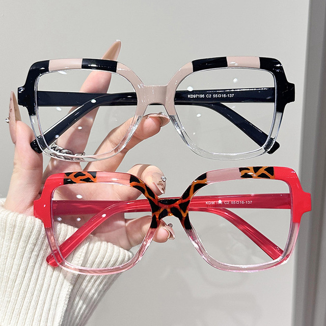 Square OEM Contrast Anti-blue Light Glasses Frame Fashion Large Frame Trend Flat Mirror Personality European and New Frames