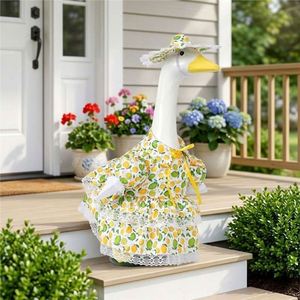 Nuevo Conjunto de Poliéster con Estampado de Limones Estilo Lindo para Bebé (0-24M) con Sombrero Grande Blanco y Falda, Ideal para Decoración de Porche y Patio - Product Image 2