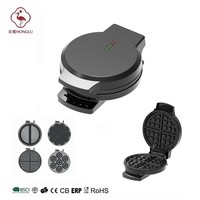 Gaufrier électrique 1000W multifonctionnel avec plaques interchangeables antiadhésives pour donuts, cœurs, omelettes et sandwichs